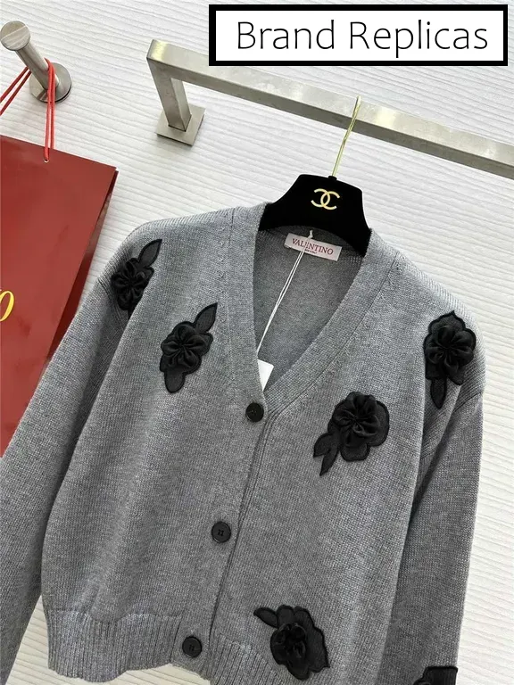 Valentino Embroidered Wool Cardigan